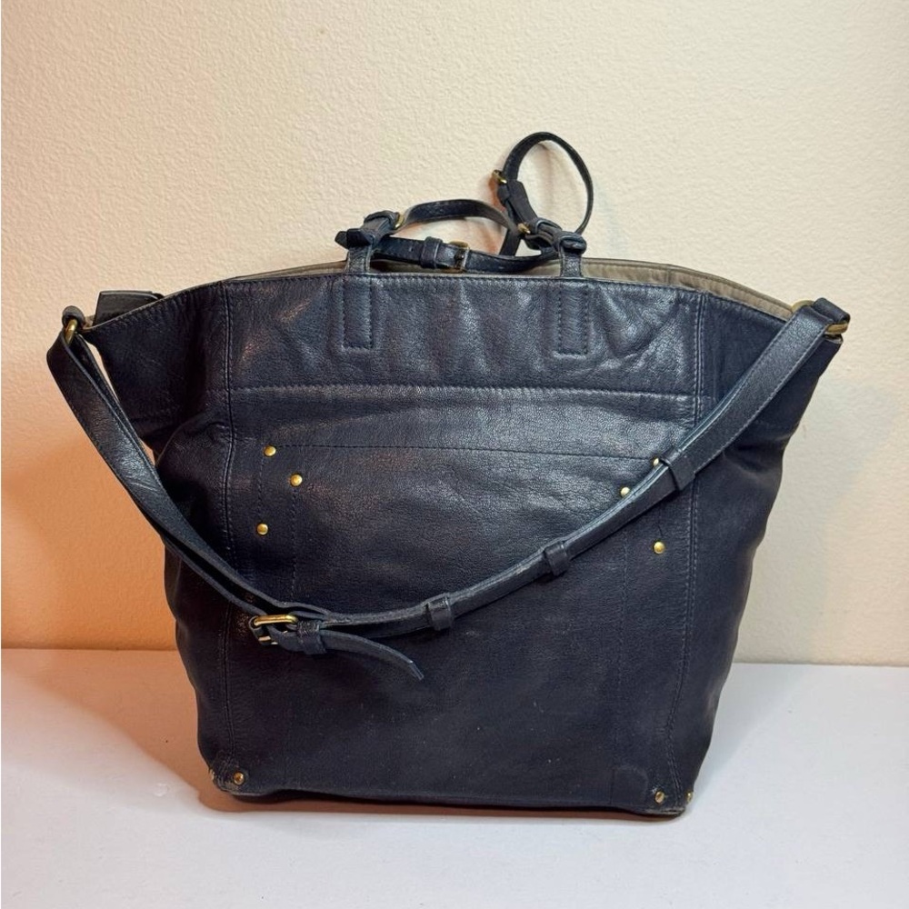 Jerome Dreyfuss Jacques Navy Blue Leather Handbag 2Way